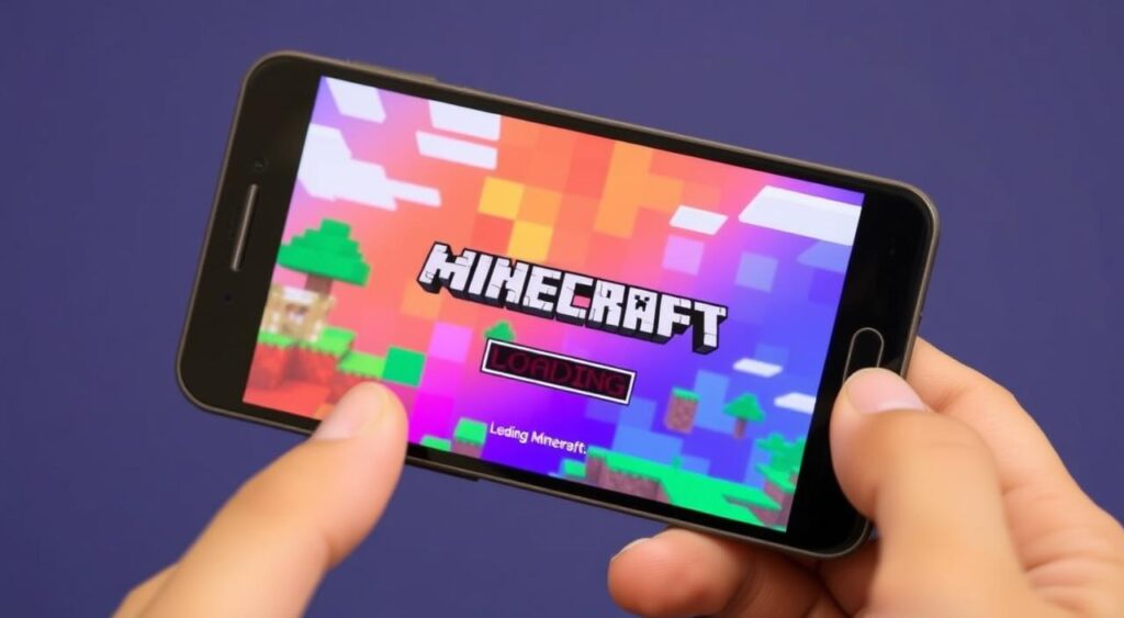 صورة لشاشة تحميل ماين كرافت على هاتف أندرويد
