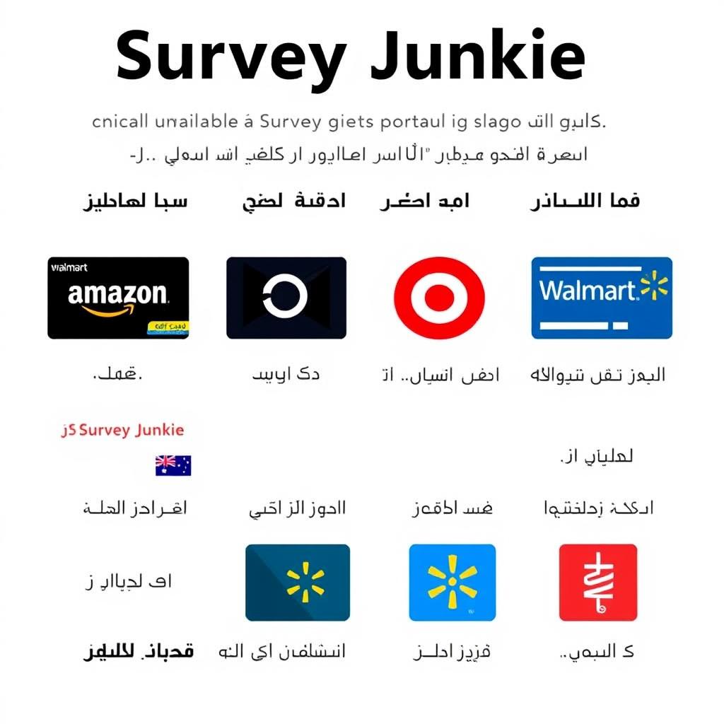 خيارات بطاقات الهدايا الإلكترونية في Survey Junkie خيارات بطاقات الهدايا الإلكترونية في Survey Junkie
