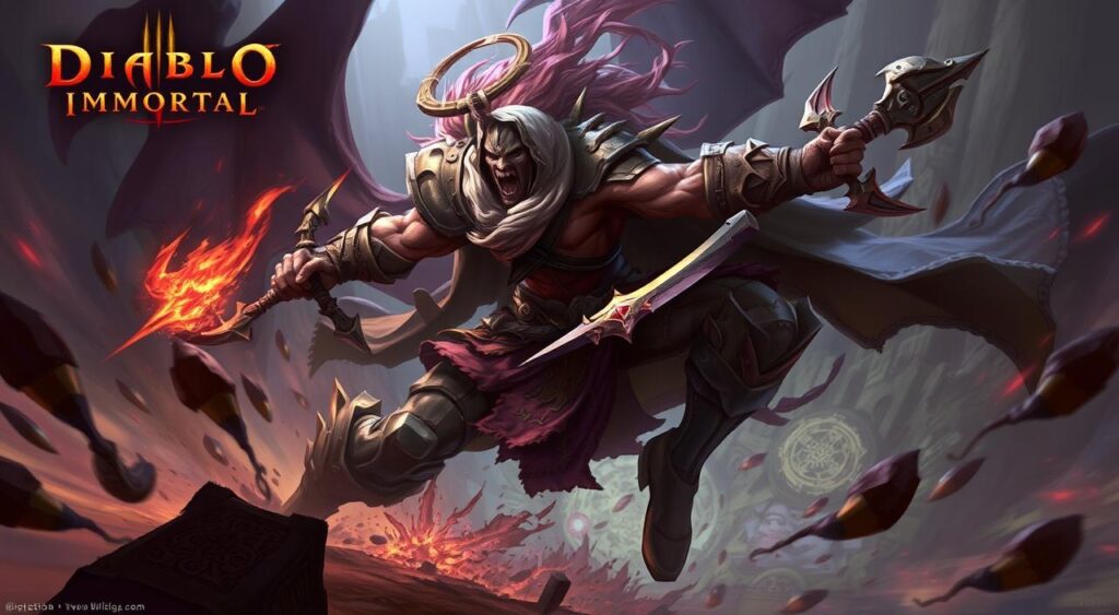 صورة لشخصية في لعبة Diablo Immortal أثناء القتال