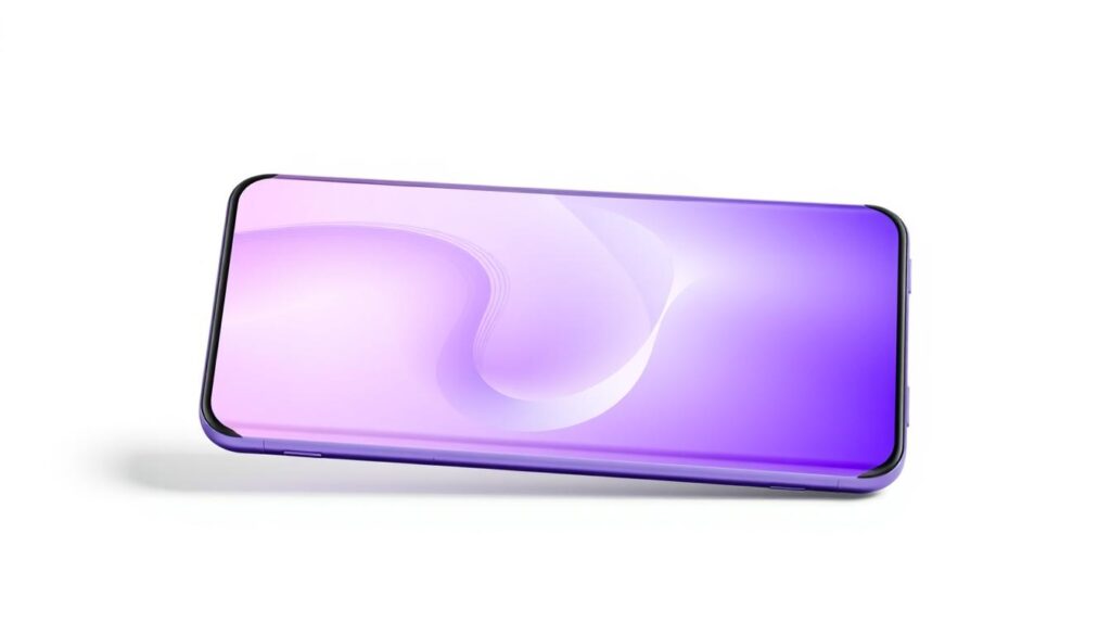 هاتف Oppo A78 5G باللون البنفسجي المتدرج يعرض تصميمه العصري