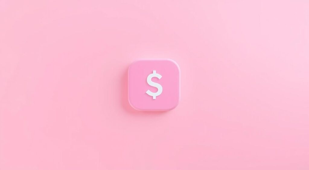 A minimalist mobile app icon against a clean, pastel-colored background. The icon is a simple, flat design featuring a currency symbol, conveying the idea of a "free" or "no-cost" app. The background has a subtle gradient or texture, creating a modern, sophisticated look. The lighting is soft and diffused, with a warm, inviting tone. The composition is balanced and centered, allowing the app icon to be the main focus. The overall aesthetic is modern, simple, and visually appealing, perfectly suited to represent a free, must-have mobile application.