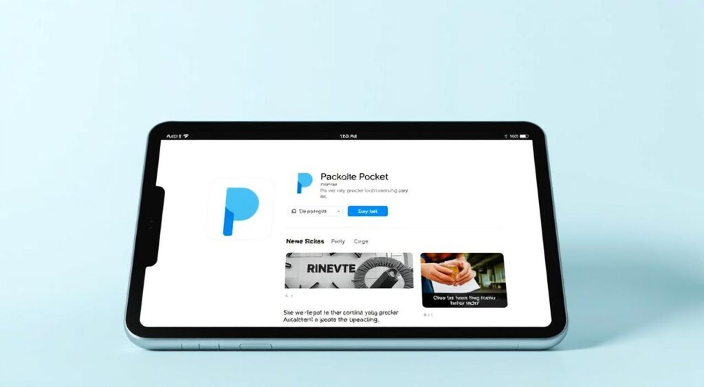 A sleek and minimalist interface of the Pocket application, prominently featuring the iconic Pocket logo and design elements. The app is displayed on a modern, high-resolution device against a simple, light-colored background, showcasing its clean and intuitive user experience. The layout highlights Pocket's core functionality of saving and organizing web content for later reading, with a focus on the app's seamless integration and cross-platform accessibility. The overall presentation conveys Pocket's reputation as a reliable and user-friendly tool for content curation and offline consumption.